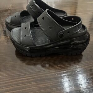 Crocs NEW Classic Mega Crush Unisex M7/W9 Slingback Shoes Black Slip On Sandal